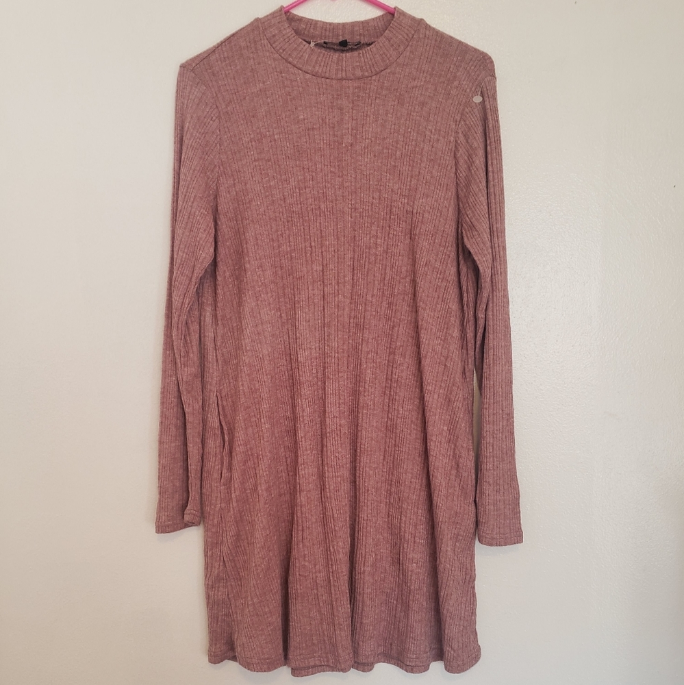 Staccato Long Sleeve Dress in Dusty Pink